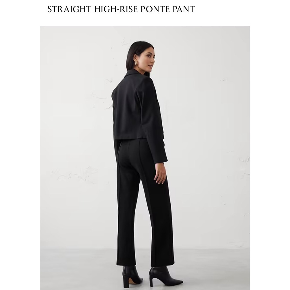 Pull On Black Pintuck Ponte Slim Pants Size S | Dark Academic |City Chic |Modern